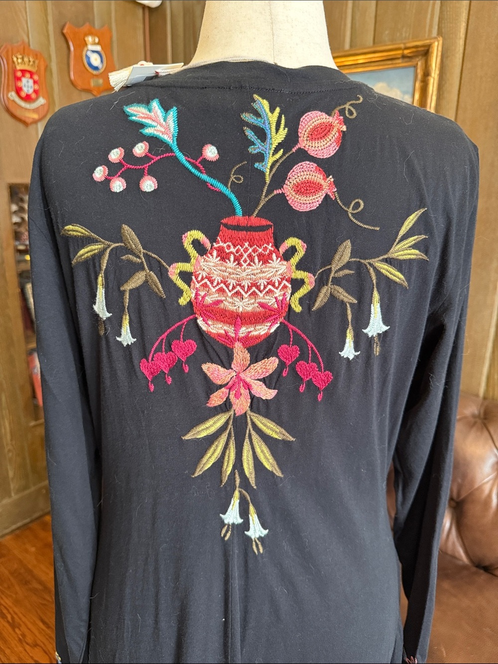 Johnny Was Handkerchief Knit Dress Amarylla with Floral Embroidery - Picture 4 of 10
